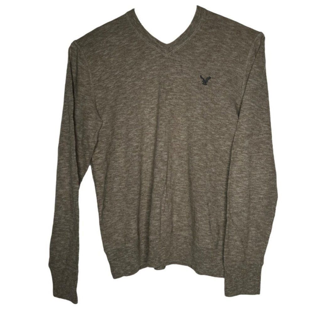 American Eagle Outfitters Mens Sweater Sz M V-Neck Pullover Beige